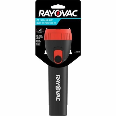 Rayovac Flashlight, LED, Energy Efficient, BK/RD RAYROVLC1L2D1